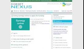 
							         Using synergy online to apply for funding | Dorset Nexus								  
							    