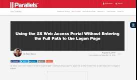 
							         Using the 2X Web Access Portal Without Entering the Full Path to the ...								  
							    