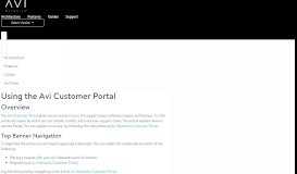 
							         Using the Avi Customer Portal - Avi Networks								  
							    