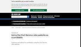 
							         Using the Civil Service Jobs website - GOV.UK								  
							    