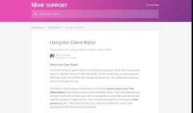 
							         Using the Client Portal | Táve Support								  
							    