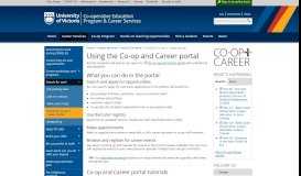
							         Using the Co-op and Career portal - University of Victoria - UVic								  
							    