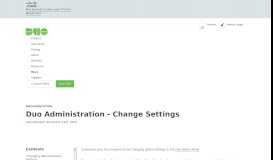 
							         Using the Duo Admin Panel and Changing Settings | Duo Security								  
							    