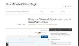 
							         Using the Microsoft Stream web part in SharePoint Online – One ...								  
							    