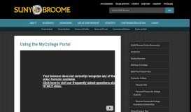 
							         Using the MyCollege Portal - SUNY Broome								  
							    