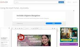 
							         Using the myiit Portal...my.iit.edu - PDF - DocPlayer.net								  
							    