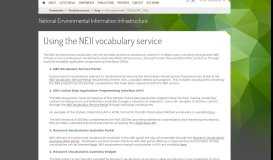 
							         Using the NEII vocabulary service | National Environmental ...								  
							    