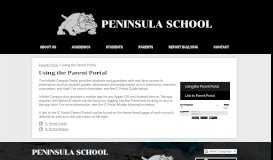 
							         Using the Parent Portal – Parent Portal – Peninsula School								  
							    