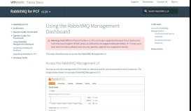 
							         Using the RabbitMQ Management Dashboard | Pivotal Docs								  
							    