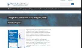 
							         Using the Submission Portal to submit your paper - Author Services								  
							    