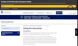
							         Using the web portal - University of Liverpool								  
							    