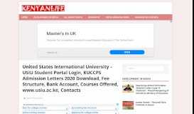 
							         USIU Student Portal - Fee Structure, Courses Offered, Contacts, Location								  
							    