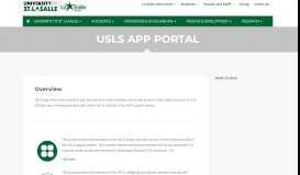 
							         USLS app Portal - University of St. La Salle								  
							    