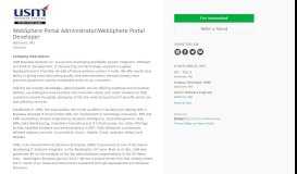 
							         USM WebSphere Portal Administrator/WebSphere Portal Developer ...								  
							    