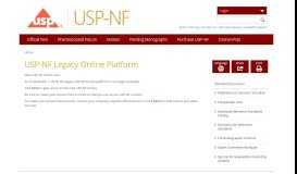 
							         USP-NF Legacy Online Platform | USP-NF								  
							    
