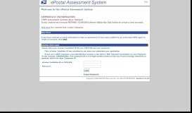 
							         USPS - ePostal Assessment System								  
							    