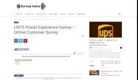 
							         USPS Postal Experience Survey - Online Customer Survey								  
							    