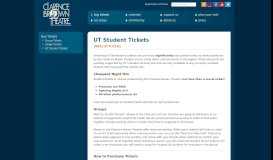 
							         UT Student Tickets | Clarence Brown Theatre								  
							    