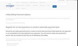 
							         Utility Billing Payment Options - City of Escondido								  
							    