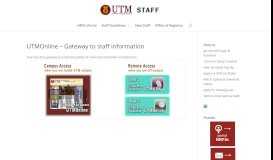 
							         UTMOnline - Gateway to staff information | Staff								  
							    