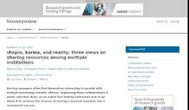 
							         Utopia, karma, and reality: three views on sharing resources among ...								  
							    