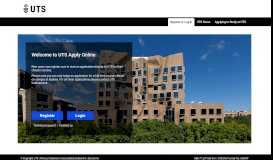 
							         UTS Apply Online (not Logged In) - Register or Login								  
							    