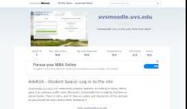 
							         Uvsmoodle.uvs.edu website. AdeKUS - Student Space: Log in ...								  
							    
