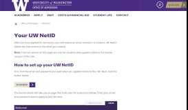 
							         UW Netid | Office of Admissions								  
							    