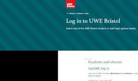 
							         UWE Bristol login - UWE Bristol: Website information								  
							    