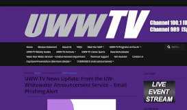 
							         UWW-TV News Update: From the UW-Whitewater ... - UWWTV								  
							    