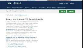 
							         VA Appointments - My HealtheVet								  
							    