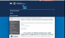 
							         VA assists GI Bill beneficiaries with Education Corporation of ... - VA.gov								  
							    