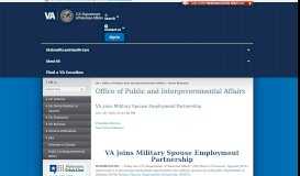 
							         VA joins Military Spouse Employment Partnership - VA.gov								  
							    