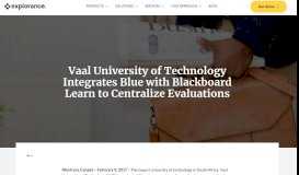 
							         Vaal University of Technology Integrates Blue with Blackboard ...								  
							    