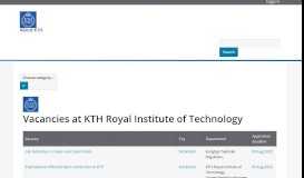 
							         Vacancies at KTH Royal Institute of Technology								  
							    