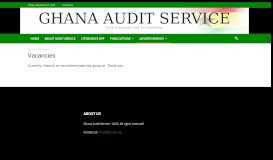 
							         Vacancies | Ghana Audit Service								  
							    