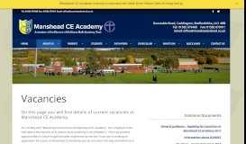
							         Vacancies – Manshead CE Academy								  
							    