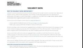 
							         Vacancy Data - Home - Institute for Housing Studies - DePaul University								  
							    