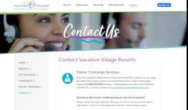 
							         Vacation Village Resorts Contact | Vacation Village Resorts								  
							    
