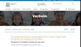 
							         VacSwim - The Department of Education								  
							    