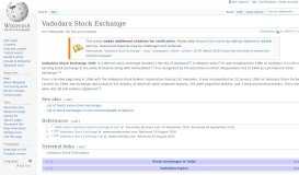 
							         Vadodara Stock Exchange - Wikipedia								  
							    