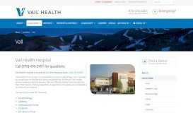 
							         Vail Health Hospital | Vail Health								  
							    