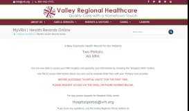 
							         Valley Regional Healthcare MyVRH | Health Records Online - Valley ...								  
							    