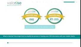 
							         Valorise, the CSR web portal for suppliers and retailers								  
							    