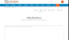 
							         Value Added Resellers - Zimbra								  
							    