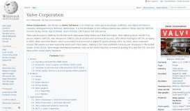 
							         Valve Corporation - Wikipedia								  
							    