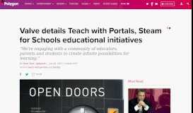 
							         Valve details Teach with Portals, Steam for Schools educational ...								  
							    