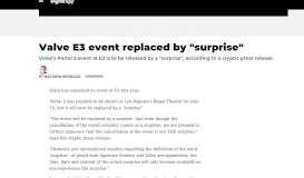 
							         Valve E3 event replaced by 