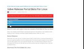 
							         Valve Release Portal Beta For Linux - OMG! Ubuntu!								  
							    