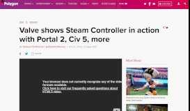 
							         Valve shows Steam Controller in action with Portal 2, Civ 5, more ...								  
							    